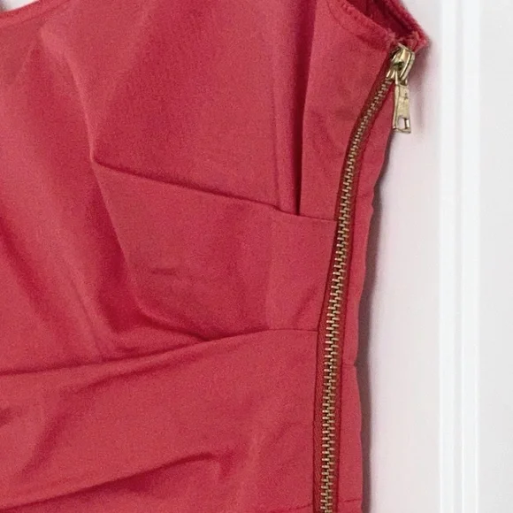 Elie Tahari Coral Red Sheath Dress - 2 - Picture 7 of 8